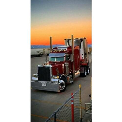 5d embroidery picture full square / round diamond painting truck sunset landscape canvas resin diamond art mosaic decoration