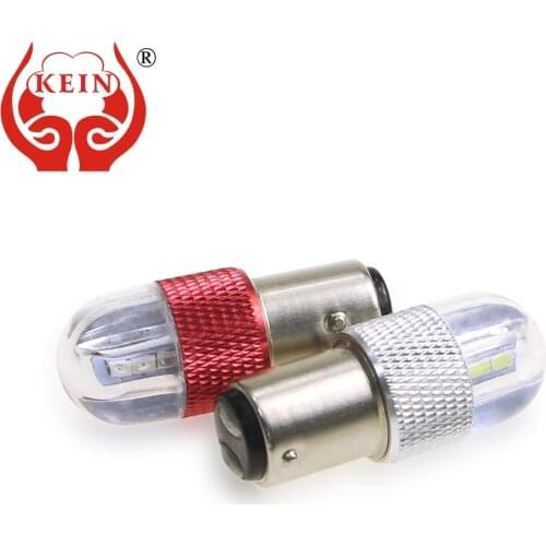 KEIN 2PCS strobe flash light bay15d led 1157 p21/5w 3030 6smd Nonpolarity 1157 led car auto brake tail stop lamp 12V vehicle red