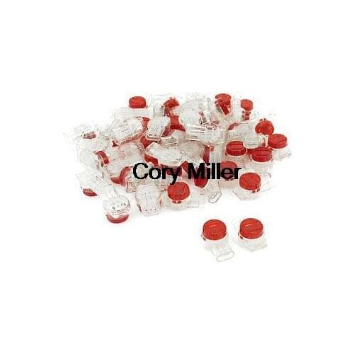 Red Clear Plastic Air Tight Button Cable UY Butt Splice Connectors
