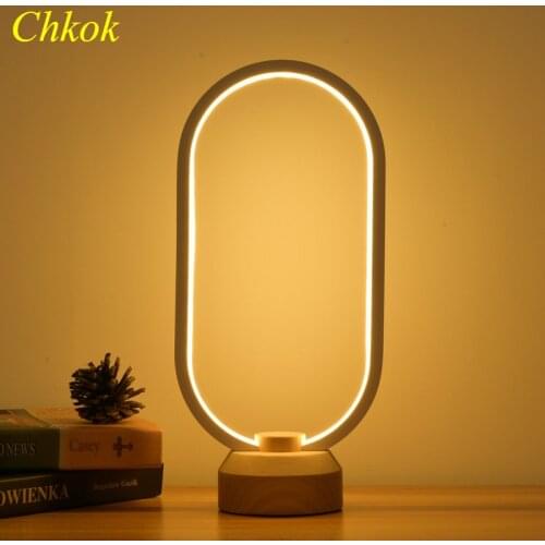 Chkok LED wooden table lamp bedside table book solid wood table lamp reading lamp bedroom art deco eye protection night light