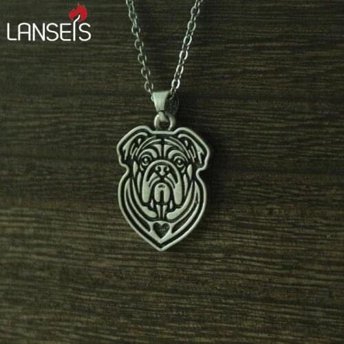 Lanseis 1pcs cute tiny dogs pendant necklace women pendant love heat dog jewelry dog pet charm Stainless steel chain
