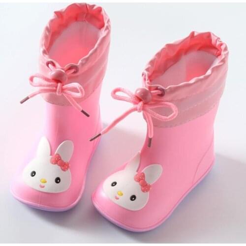 Hot sale Autumn Winter Children Rain Boots Warm Plush Waterproof Kids Rain Shoes Boys Girls Baby Rubber Boot Soft PVC Snow Boots