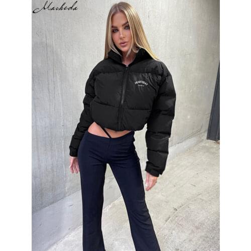 Macheda autumn winter bread cotton-padded top fashion short pure color cotton jacket autumn winter street fashion popular coat