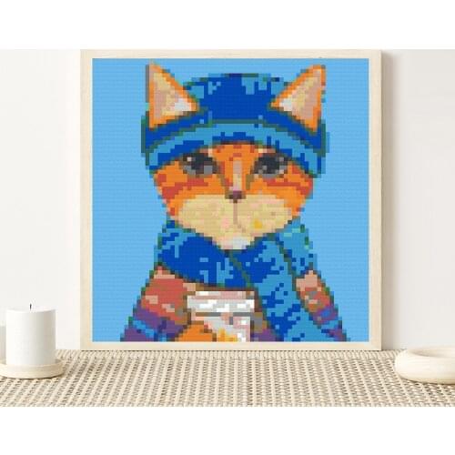 MAXFUN Photo Custom 4800 PCS Building Block Painting Pet Orange Cats DIY Puzzle Pixel Art Mosaic Wall Mural Home Decoration Gift