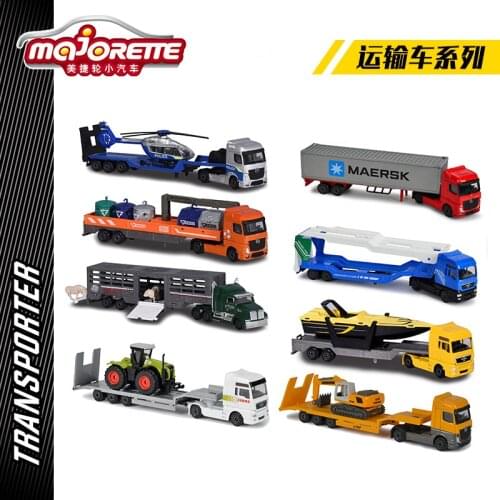 1/64 Majorette Simulation Alloy Car Model Benz Truck Xixing Mann Trailer Transporter Toy