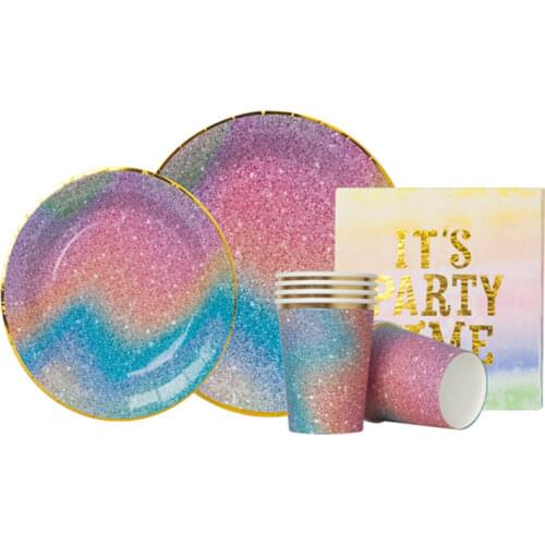 New Bronzing Bright Starry Sky Party Disposable Tableware Set Birthday Decorations Decoration Children Birthday Party Supplies