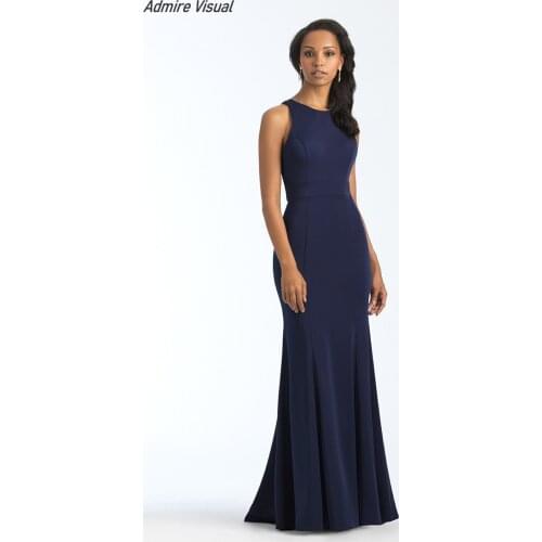 Bridesmaid-Dresses Sheath Ever Honor Wedding O-Neck Neckline Long Floor-Length Sleevesless Plus Size Vestido-De-Fiesta