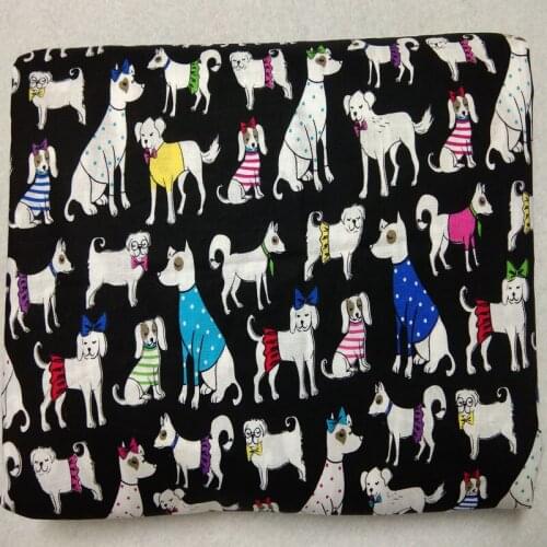 50x105cm Digital Printed Adorable Cartoon Dog Printed Cotton Fabric for sewing baby cloth apparel dress bedding cloth decoration