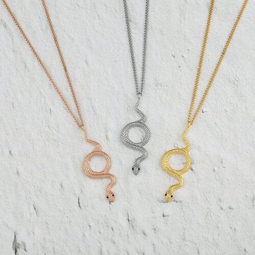 Wholesale Snake Necklace Stainless Steel Nahesa Chain Pendant To ward off bad luck as Woman best Gift 10pcs/lot