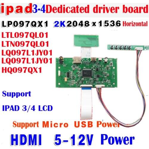 IPAD3/4 9.7Inch LCD Dedicated HDMI Driver board 2K 2048*1536 Ultra-thin style LP097QX1 LTL097QL01 LTN097QL01 HQ097QX1 LQ097L1JY0