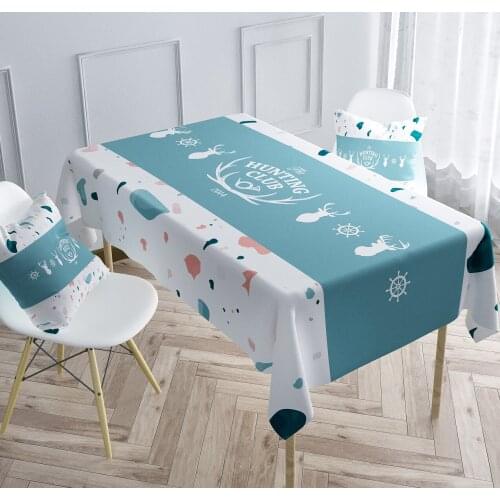 Simple rectangular Table cloth cotton linen Cartoon printed Waterproof Tablecolth Cover Mat for table home and kitchen dining