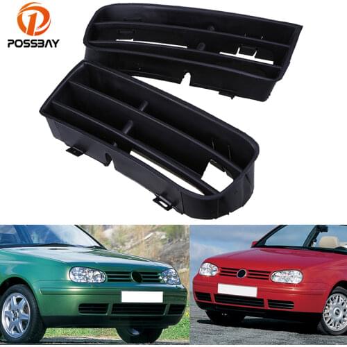 POSSBAY Fog Lamp Grille Front Lower Side Bumper Fog Light Grille for VW Golf/Variant/4 Motion 1998-2006 Car Mesh Grills Styling