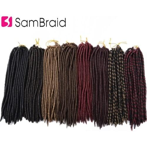 SAMBRAID Soft Dreadlocks 14 Inch Faux Soft Locs Crochet Braid Hair Jumbo Hair Piano Color Braiding Hair Extensions For Women