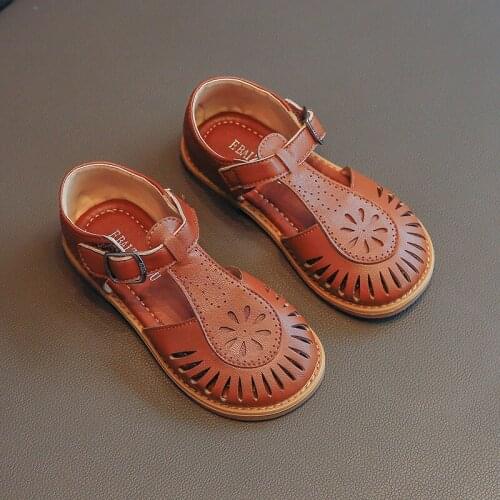 Girls Sandals 2021 New Summer Childrens Hollow Single Shoes Korean Princess Shoes Soft Sole Baby Anti-kick Casual Toddler Shoes