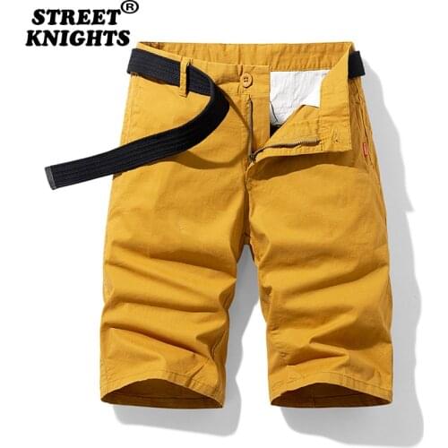 2021 Summer Solid Color Fashion Cotton Casual New Breeches Cargo Men Shorts Men Breathable Quick Dry Multi Pocket Hip Hop Short