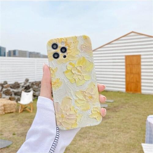 Literary Oil Painting Flowers Are Suitable for IPhone12 Apple 11ProMax Mobile Phone Case 8/7Plus Female Xs/xr Silicone