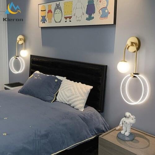 Northern Europe Modern Simple High-light LED Wall Lamp Living Room Bedroom Bedside Wall Light Room Decoration Iron Art Wall Lamp