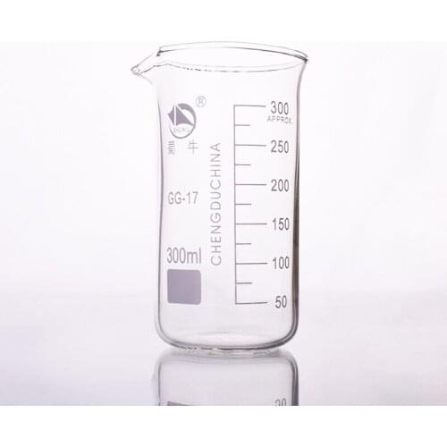 3pcs Beaker in tall form,Capacity 300ml,Outer diameter=64mm,Height=130mm,Laboratory beaker