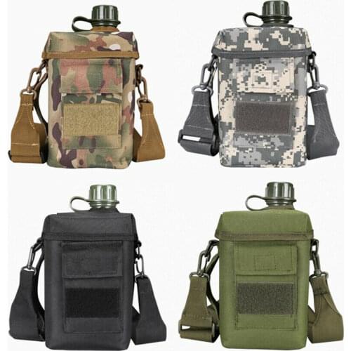 Large Capacity Tactical Water Bottle 2L Molle Outdoor with Bag Shoulder Strap
