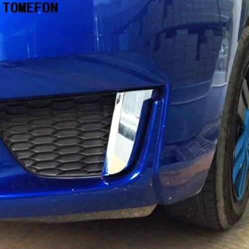 TOMEFON For Honda Jazz 2014 2015 ABS Chrome Front Foglight Side Eyelid Cover Trim Bottom Foglight Car Exterior 2pcs Accessories
