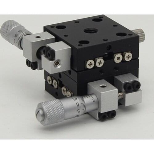 XY Axis 40*40mm Knob Micrometer Sliding stage Guide Rail Type Platform Manual Displacement Sliding Table LY40-L, LY40-R, LY40-C