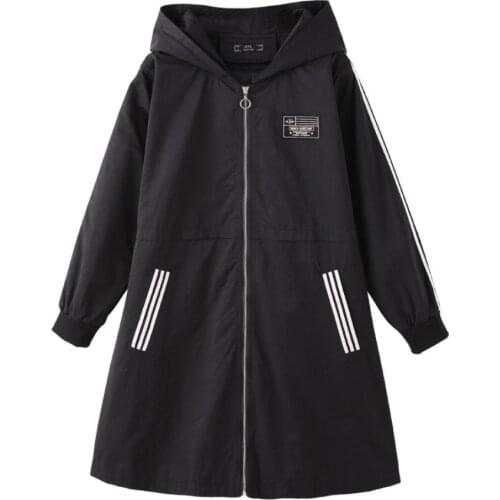 Plus Size 10XL 9XL 8XL 4XL Women Spring Long Sleeves Hooded Coat Female Slim Casual Long Trench