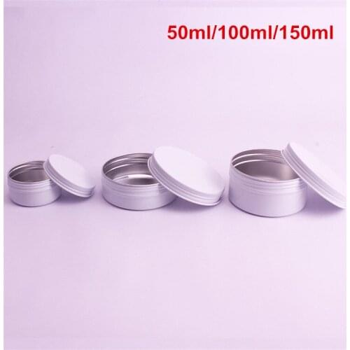 1Lots Tea Tin Box White Aluminum Can Metal Tin 50ML/100ML/150ML Lip Balm Cream Container Wholesale Tea Jar Canning Empty Jar