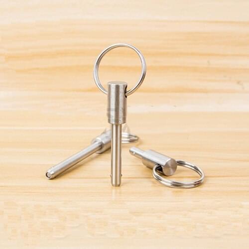1pcs M5 Locating pin Pull ring Ball lock pins Quick release unloading release Steel ball latch stainless steels OD 5mm 10-60mm L