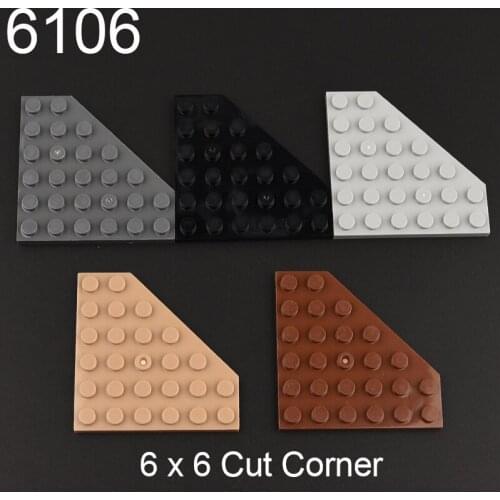 10PCS 6106 Wedge Plate Brick 6x6 Cut Corner Building block accessories parts MOC DIY Education Build Toys