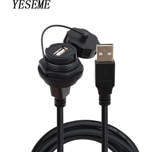 10pcs x USB Waterproof connector USB2.0 Panel Mount IP67 Water proof Cable 1m USB Socket Male to Female Extension cord cable