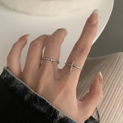 2021 Fashion Simple Design anillos Vintage Silver Color Joint Rings Sets for Women Jewelry Korean Version Joint Rings