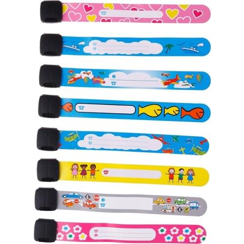 4Pcs/Set Children Travel Outdoor Safe Anti-lost Wristband Safety Recognition Bracelet For Kids Adjustable Waterproof Wrist Strap