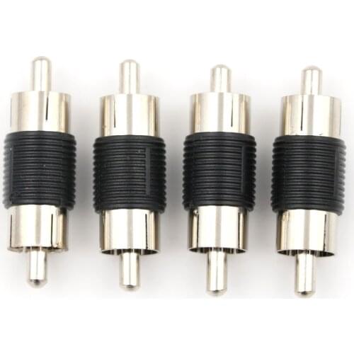 4 Pcs/lot RCA Male to Male RCA Coupler Connector Adapter Wholesale