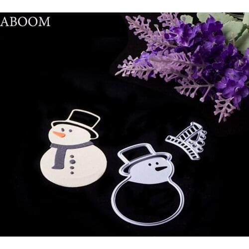 ABOOM New 2PCS Cute Snowman Die Cut Metal Cutting Dies For DIY Scrapbooking Decorative Craft Album Embossing DIY Paper Card