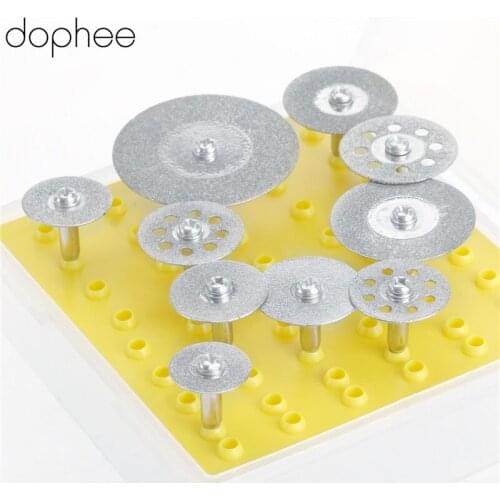 Dophee Dremel Accessories Diamond Cutting Disc Mini Saw Blade Grinding Wheel Set Rotary Tool 3.17mm Shank for Stone Cutting *10