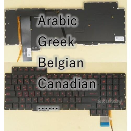 Arabic Greek Belgian Canadian Keyboard For Asus G752V G752VL G752VT G752VY G752VW GFX72V GFX72VL GFX72VS GFX72VT GFX72VY Backlit