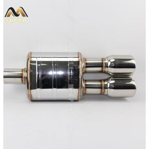 Car Accessories 304 stainless steel exhaust pipe muffler, universal 51mm -76mm pipe, double output 89mm output tail pipe