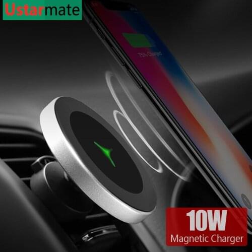 Quick Car Holder Qi Wireless Phone Charger For Samsung S8 S9 S10 iPhone X Xs 8 Plus 10W Fast Wireless Charging Magnetic Bracket