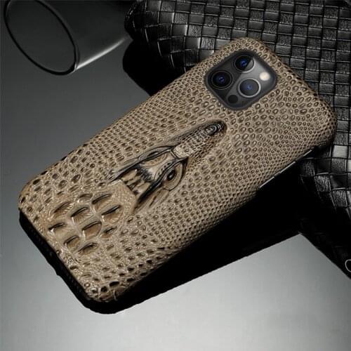 Genuine 3D Dragon Head Leather Phone Cover Case For iPhone 12 Pro Max 12 Mini 11 Pro Max X XS max XR 5s 6 6s 7 8 Plus SE 2020