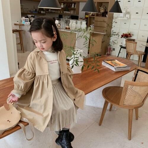 Girl Long Trench Coats Toddler Baby Outerwear For Kid England Jacket Spring Autumn Cotton Girl Toddler Trench kid Windbreaker