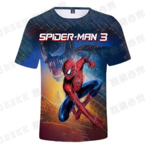 2021 New Summer Spider-Man Printed 3D T-shirt Men Women Children Summer Cool Spiderman Tee Tops Streetwear T Shirt Boy girl Kids