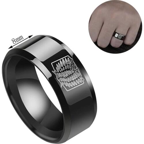 Anime Attack on Titan Ring Levi Ackerman Cosplay Prop Scout Regiment Wings of Liberty Mikasa Shingeki no Kyojin Black Rings