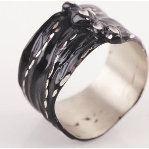 UM US JEWELRY Black Color Unisex Ring