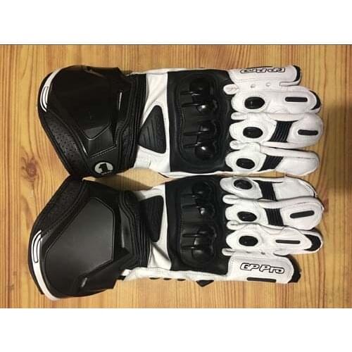 Alpine White Black Motorcycle Leather Moto GP PRO Long Gloves Racing Motorbike Gloves
