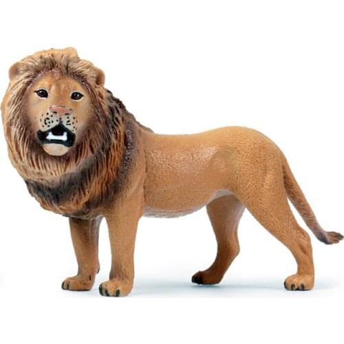 Simulation Lion Wild Animal Model Plastic Desktop Ornament Home Decor Kids Toy