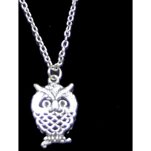 Fashion 24*15mm Hollow Owl Pendant Necklace Link Chain For Female Choker Necklace Creative Jewelry party Gift