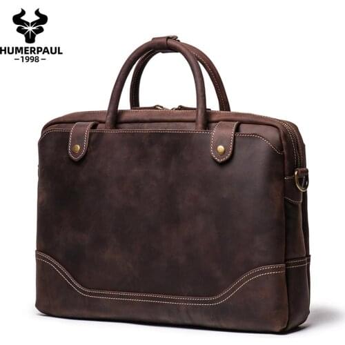 Men Briefcase Cow Leather 14" Laptop Bag For Business Trip Man Messenger Work Bag Big Capicity Male Travel Handbags Portafolio