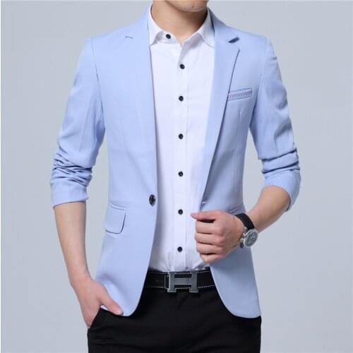 2020 New Fashion Spring and Autumn Casual Men Blazer Cotton Slim England Suit Blaser Masculino Male Jacket Blazer Men Size M-5XL