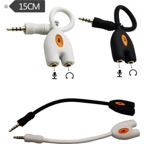 Gold-plated high-quality audio one-point two-wire headphone and microphone cable 3.5mm male 4 grades 2 bus