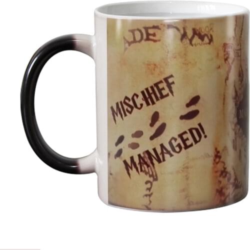 Drop shipping Old Marauder Map Color Changing mug Magic heat sensitive Coffee Tea Cup mugs Mischief Managed